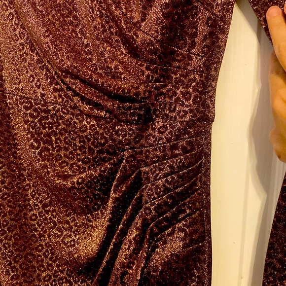 Stunning Vince Camuto Bronzed Animal Print Dress Size 14! - Picture 6 of 9